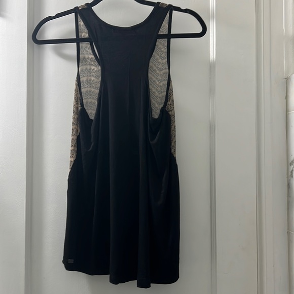 Monk & Lou women's Tank scoop neck shirt sheer black and cream color women’s - Picture 2 of 4